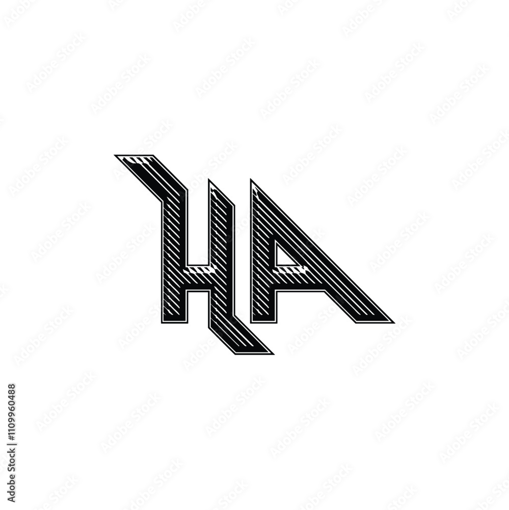 HA monogram logo design letter text name symbol monochrome logotype alphabet character simple logo HA monogram logo design letter text name symbol monochrome logotype alphabet character simple logo