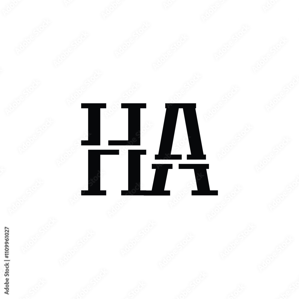 HA monogram logo design letter text name symbol monochrome logotype alphabet character simple logo HA monogram logo design letter text name symbol monochrome logotype alphabet character simple logo