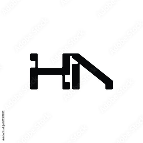 HA monogram logo design letter text name symbol monochrome logotype alphabet character simple logo