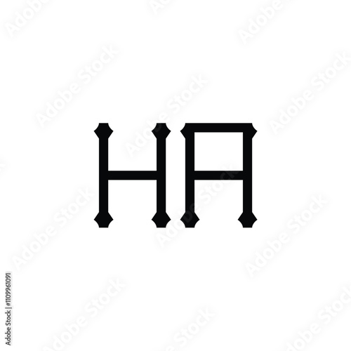 HA monogram logo design letter text name symbol monochrome logotype alphabet character simple logo