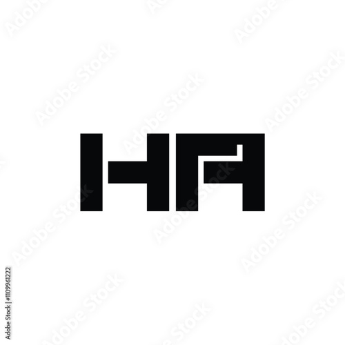 HA monogram logo design letter text name symbol monochrome logotype alphabet character simple logo