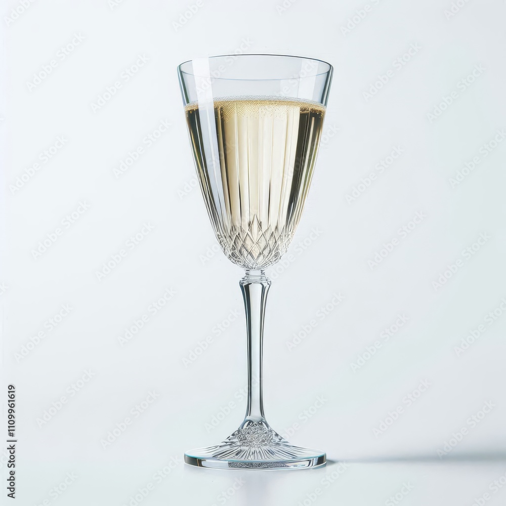 Crystal champagne glass with white plain background
Crystal champagne glass with white plain background