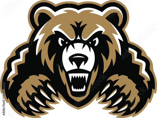  Logo featuring the head of a bear mascot