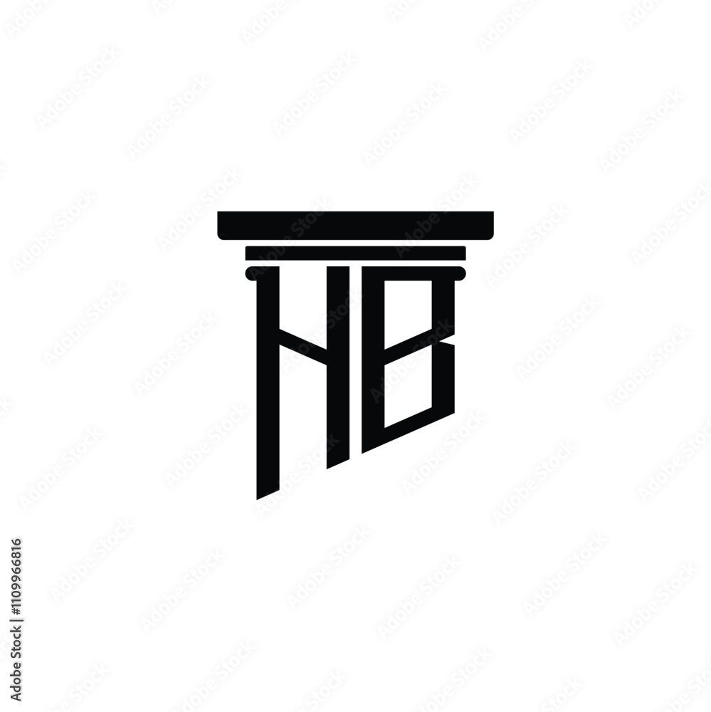 HB monogram logo design letter text name symbol monochrome logotype alphabet character simple logo