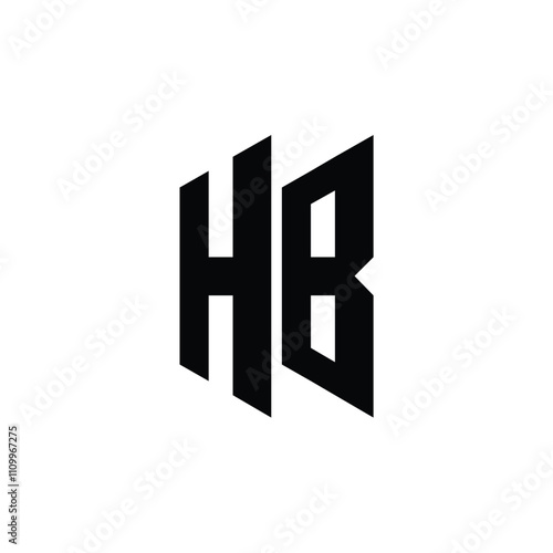 HB monogram logo design letter text name symbol monochrome logotype alphabet character simple logo