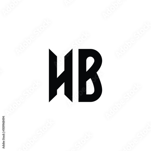 HB monogram logo design letter text name symbol monochrome logotype alphabet character simple logo