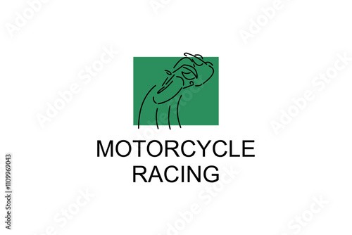 motorcycle racing sport vector line icon. motorcyclists speeding around the circuit. sport pictogram illustration.