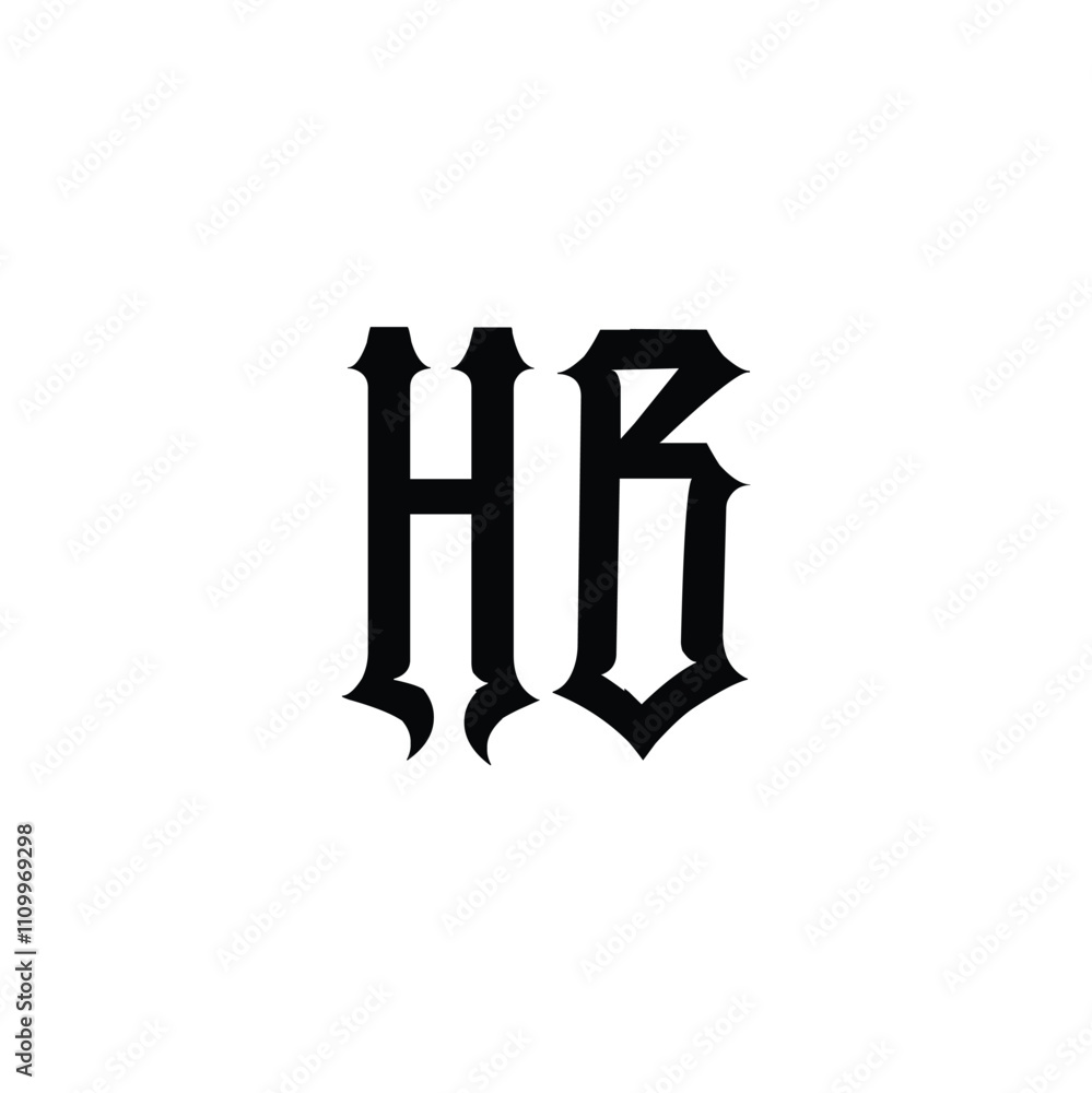 HB monogram logo design letter text name symbol monochrome logotype alphabet character simple logo HB monogram logo design letter text name symbol monochrome logotype alphabet character simple logo