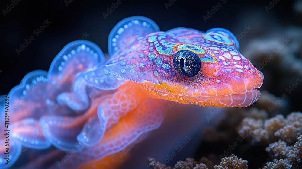 Colorful Nudibranch in its Underwater Habitat Colorful Nudibranch in its Underwater Habitat