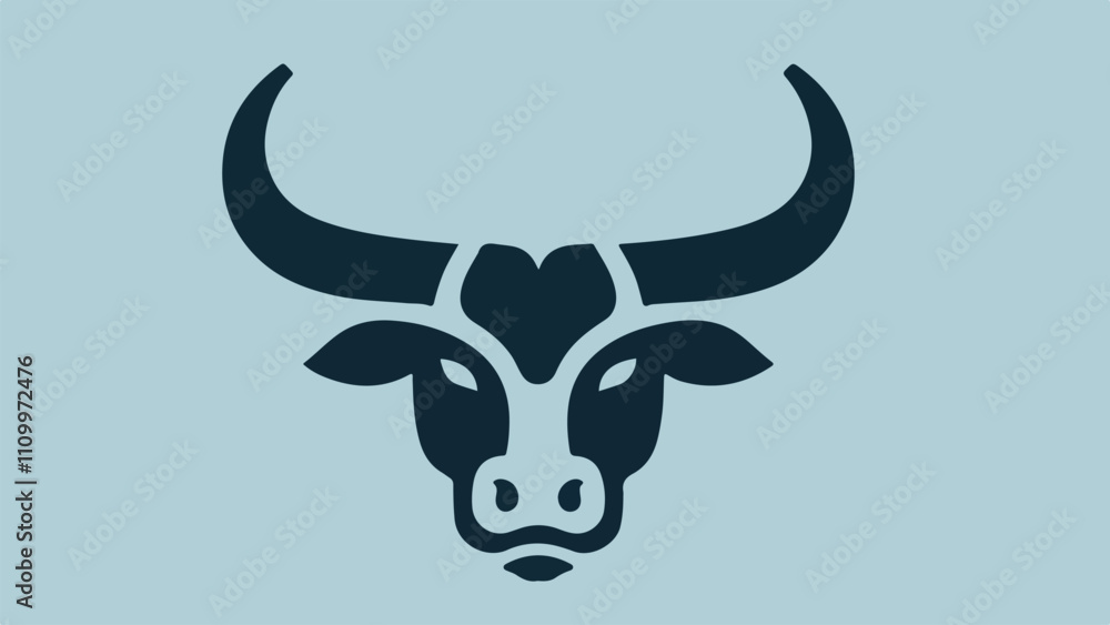 Bull head silhouette logo in flat style Bull head silhouette logo in flat style
