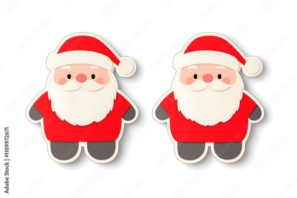 Cute 3D Santa Claus Illustration for Stickers