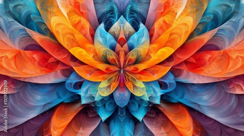 Wallpaper Mural Abstract Floral Pattern with Vibrant Colors and Curving Lines Torontodigital.ca