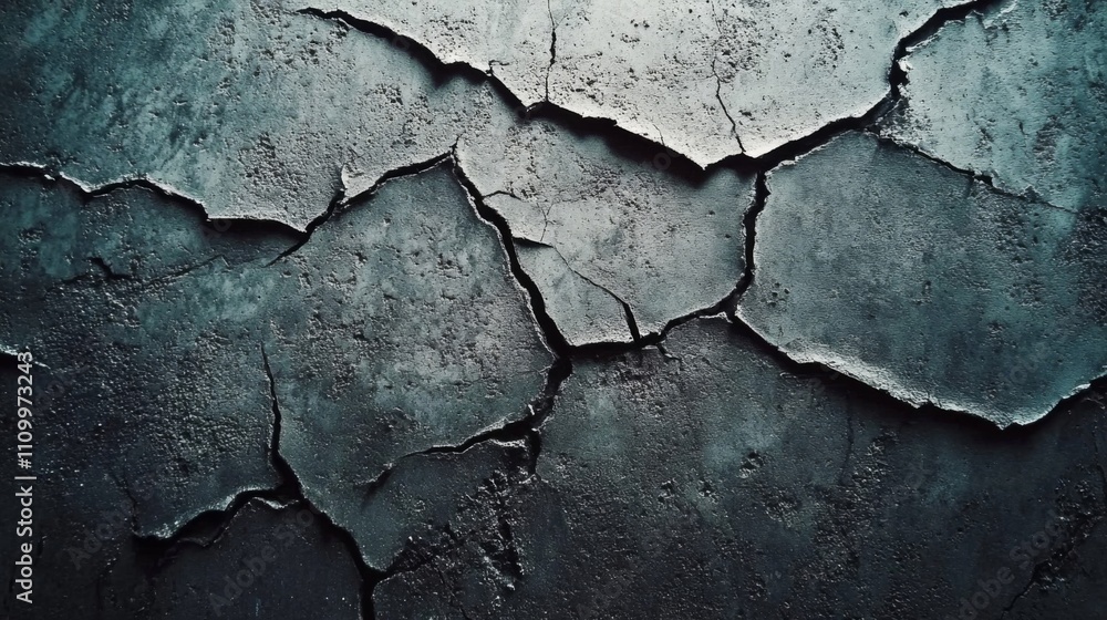 A Close-Up of Dark Cracked Concrete Wall A Close-Up of Dark Cracked Concrete Wall