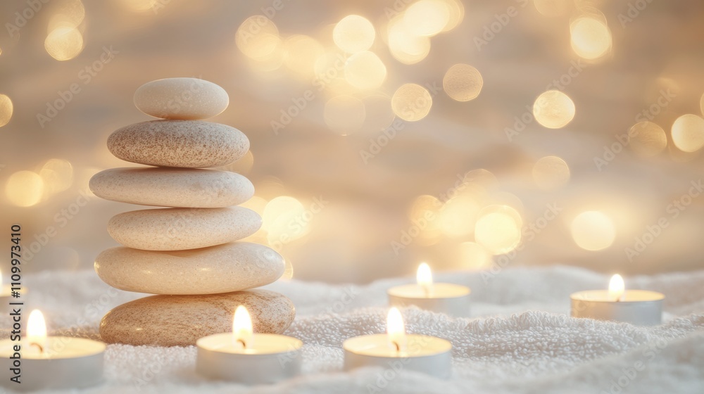 Meditative stone stacking serene home setting tranquil content cozy environment relaxation concept Meditative stone stacking serene home setting tranquil content cozy environment relaxation concept