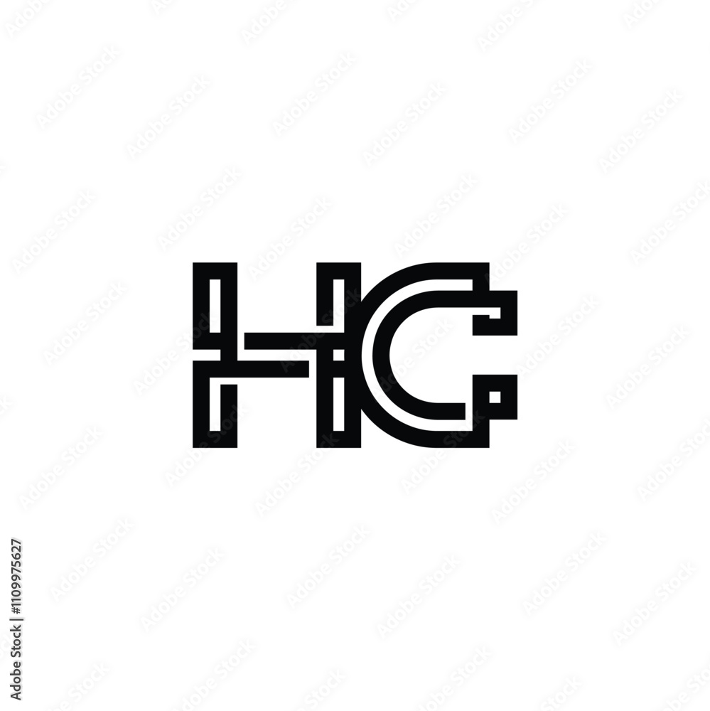 HC monogram logo design letter text name symbol monochrome logotype alphabet character simple logo HC monogram logo design letter text name symbol monochrome logotype alphabet character simple logo