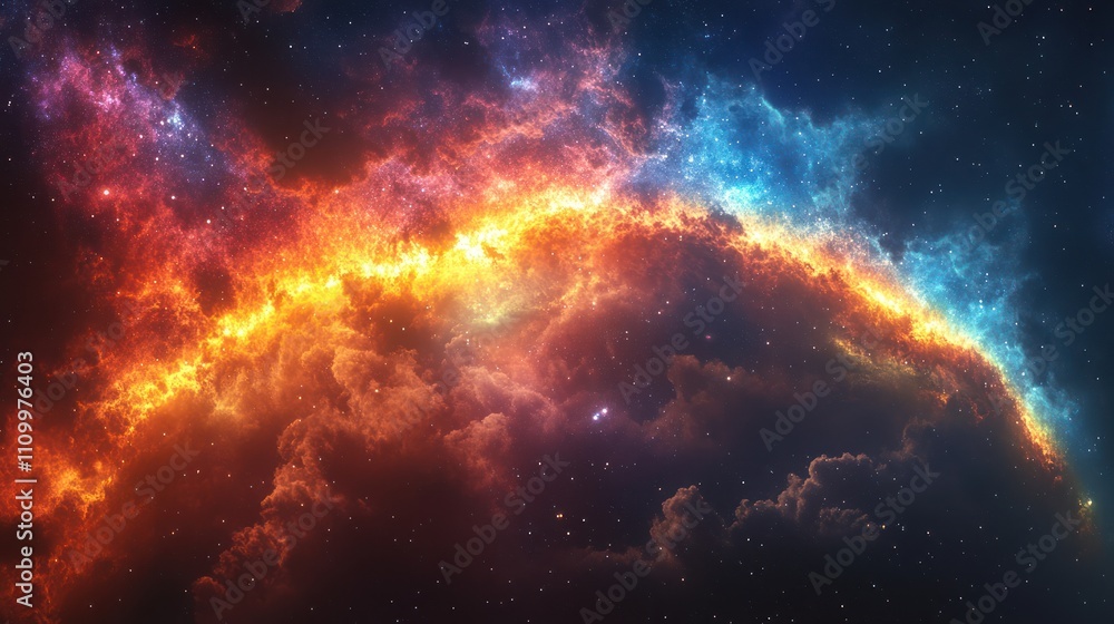 Fototapeta premium Cosmic Nebula with Fire and Ice