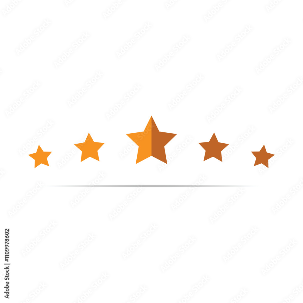 Fototapeta premium five star icon, review icon with star rating, vector illustration
