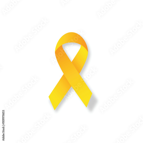 yellow ribbon september vector eps, yellow september is symbolized by yellow ribbon, yellow ribbon on yellow background