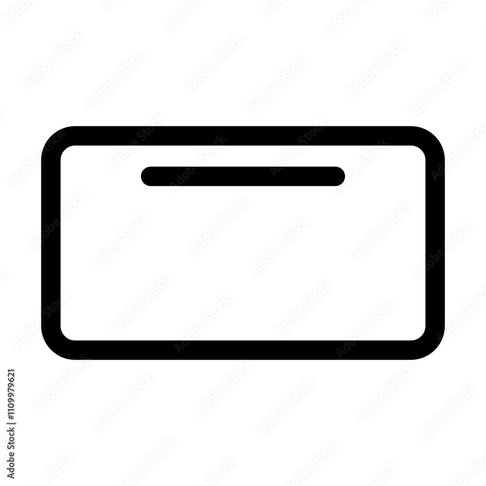 Rectangle panoramic icon in black, outline style and transparent background Rectangle panoramic icon in black, outline style and transparent background