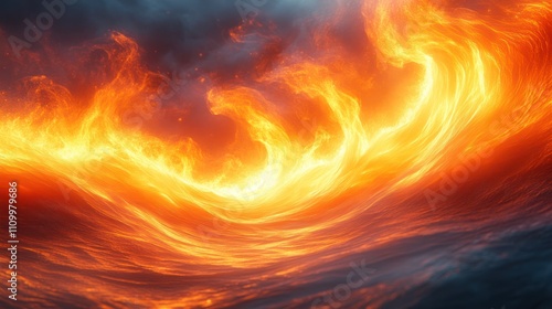 Wallpaper Mural Fiery Wave Torontodigital.ca