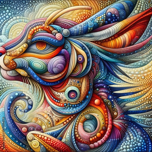 Wallpaper Mural A colorful abstract depiction of a playful whimsical animal with Torontodigital.ca