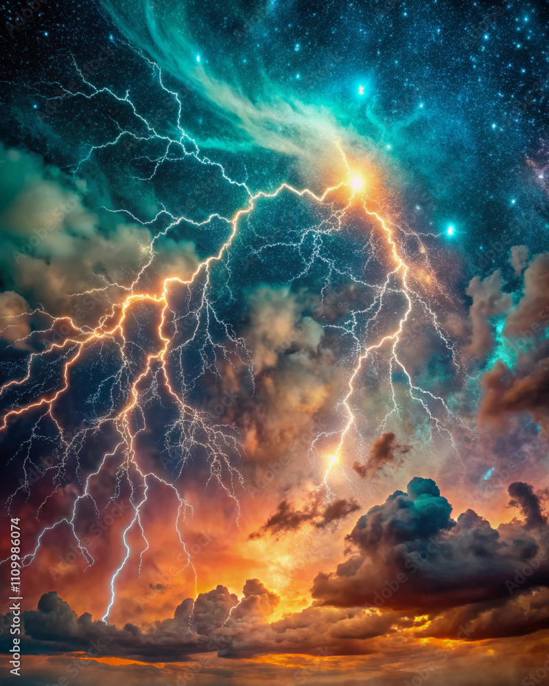 Night sky thunder texture background beautiful colors Night sky thunder texture background beautiful colors