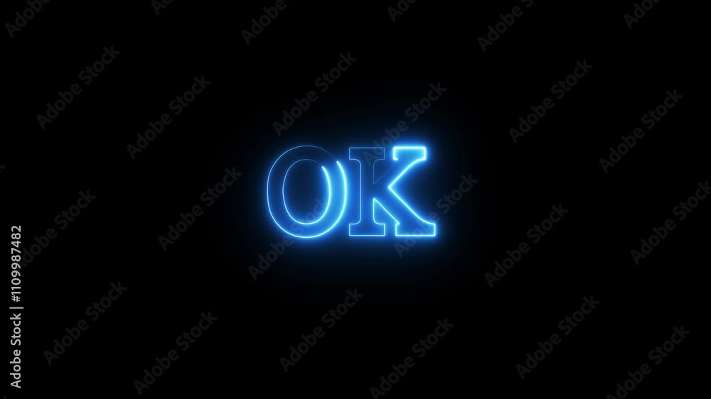 Isolated Colorful Neon Symbol Shape Sign Text OK. Isolated Colorful Neon Symbol Shape Sign Text OK.