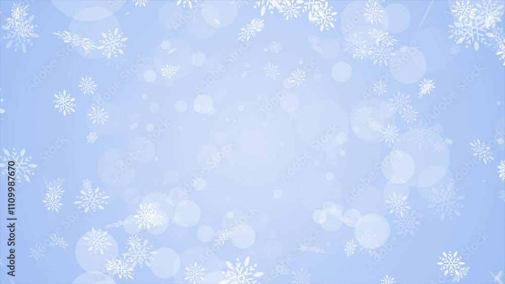 Christmas Snowflake Background Blue. Snowfall Winter Background Loop Christmas Snowflake Background Blue. Snowfall Winter Background Loop