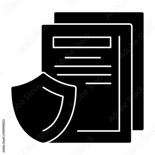 Document protection Solid Icon Style