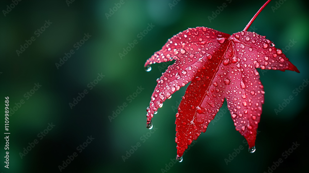 Colorful leaves with water droplets on them, close-up, macro photography, green background, fresh and natural style, bright colors Colorful leaves with water droplets on them, close-up, macro photography, green background, fresh and natural style, bright colors