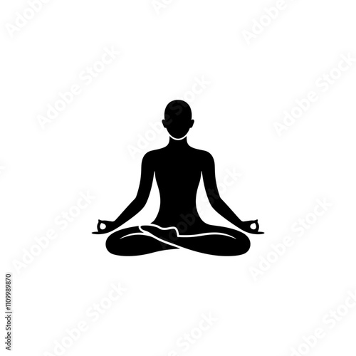 Yoga vector silhouettes, meditation yoga silhouette vector, yoga poses silhouette, silhouette of a person set doing yoga, A serene silhouette of a person practicing yoga, embodying balance, peace