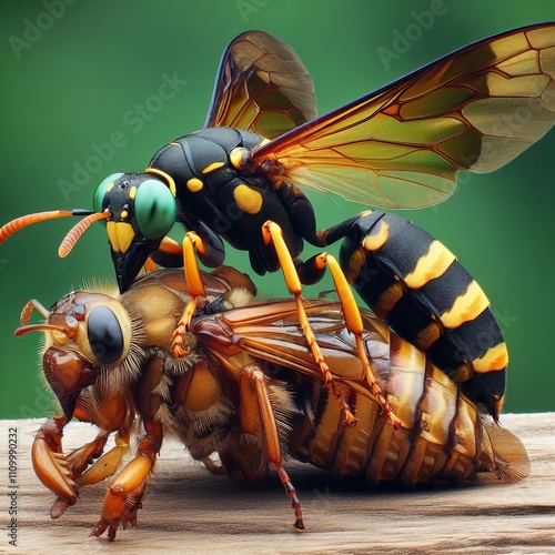 Cicada Killer Wasp Sphecius speciosus A wasp that paralyzes cica photo