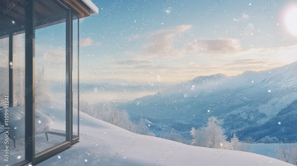 Winter landscape showcasing majestic mountains and large trees, Arctic Landscape with Snow covered Mountain and trees in a winter season, winter morning snowy mountains with melting snow. Winter landscape showcasing majestic mountains and large trees, Arctic Landscape with Snow covered Mountain and trees in a winter season, winter morning snowy mountains with melting snow.
