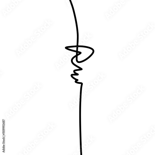 tendrils flower or messy thread hand draw line illustration for decoration pattern or creative idea