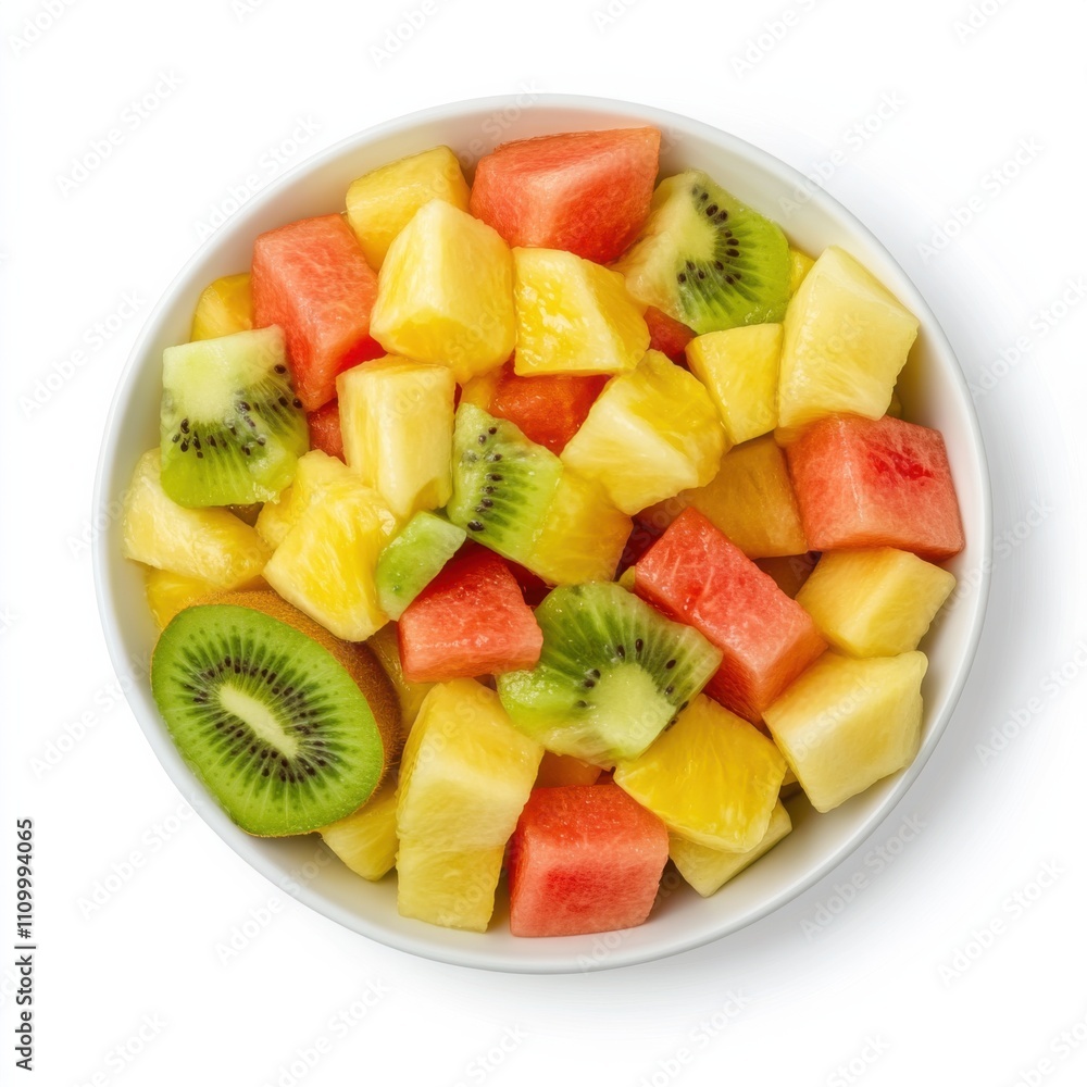 A refreshing mixed fruit salad with chunks of pineapple, watermelon, cantaloupe A refreshing mixed fruit salad with chunks of pineapple, watermelon, cantaloupe