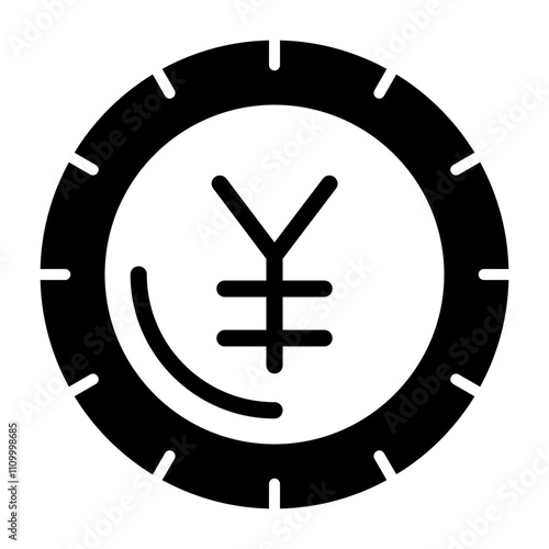 Yen sign Solid Icon Style