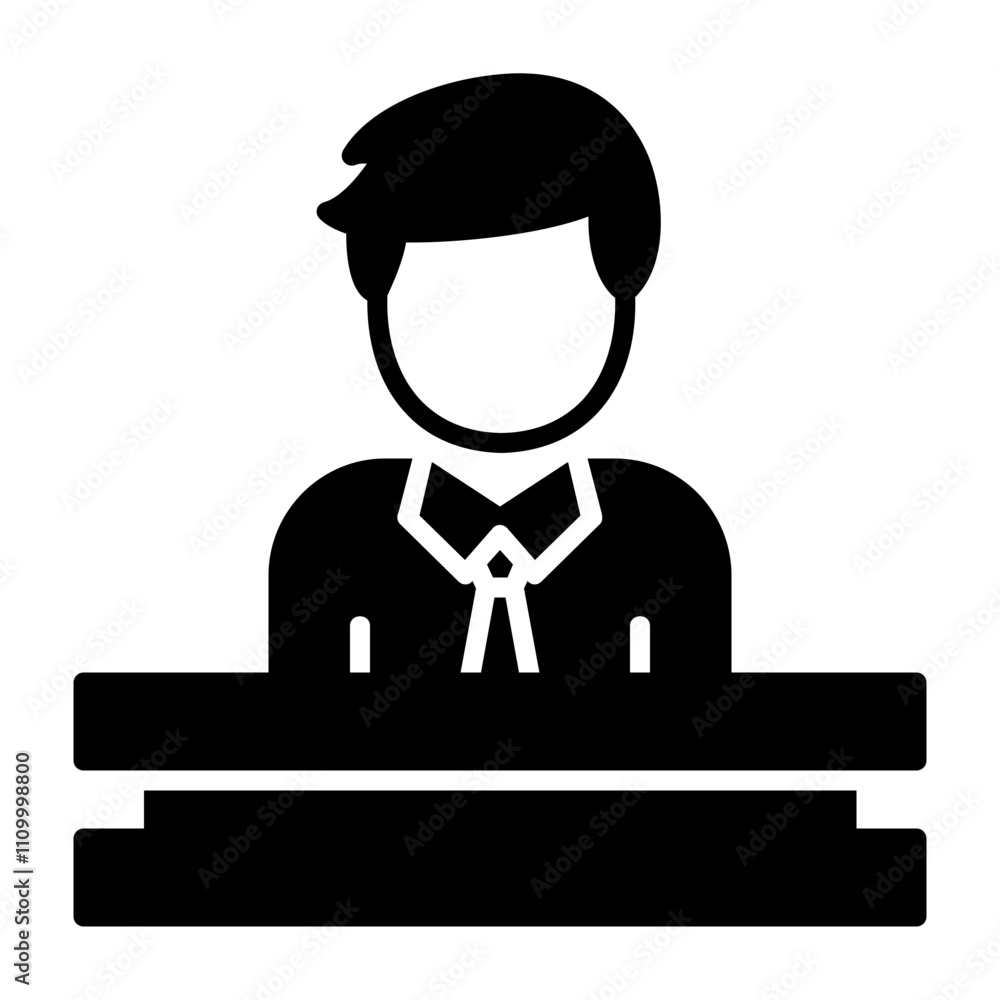 Bank teller Solid Icon Style Bank teller Solid Icon Style