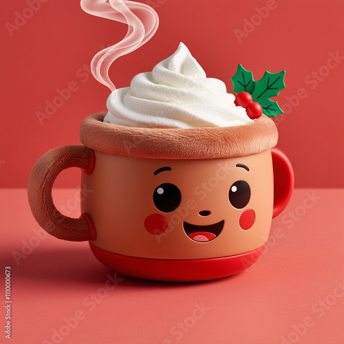 hot cocoa mug 3d illustration