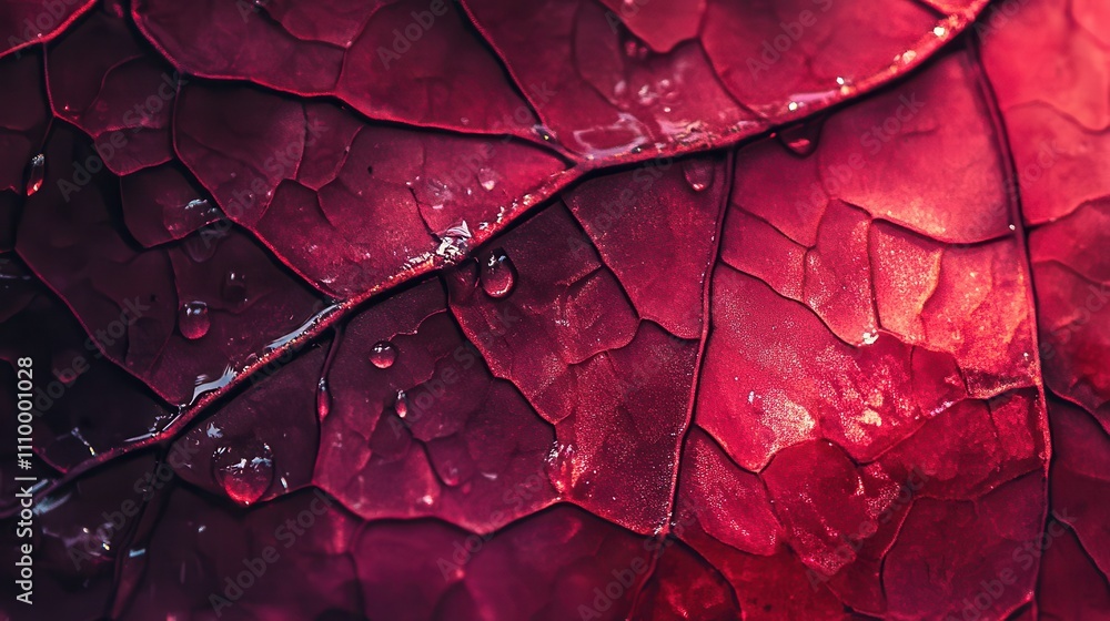 Fototapeta premium A leaf with water droplets on it
