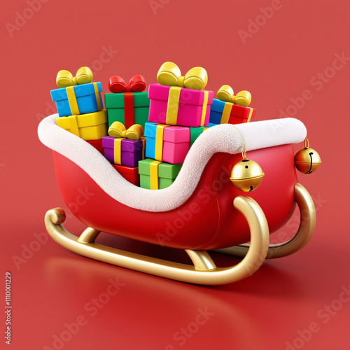 santa claus sleigh with gifts