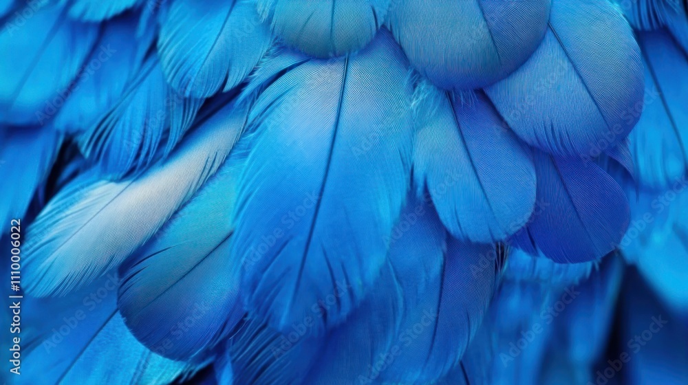 Obraz premium Close-up of vibrant blue feathers displaying intricate textures.