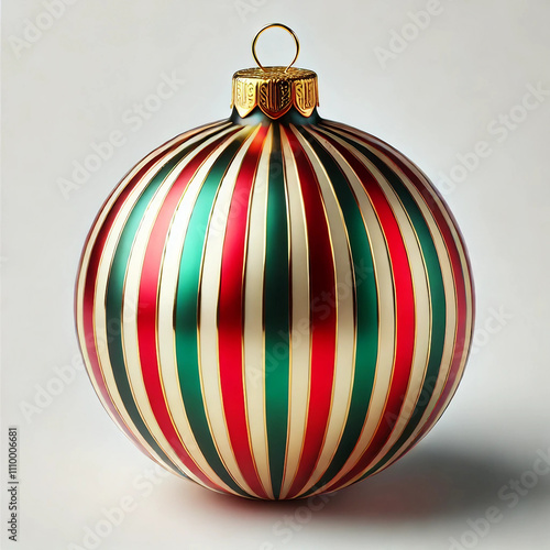 A striped ornament isolated on a white background.