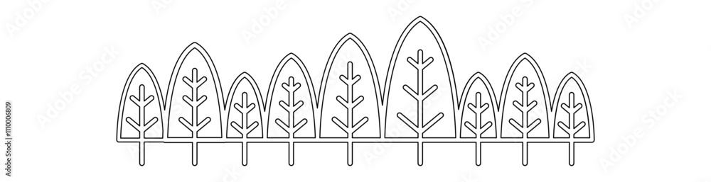 Forest graphic background in line style Forest graphic background in line style