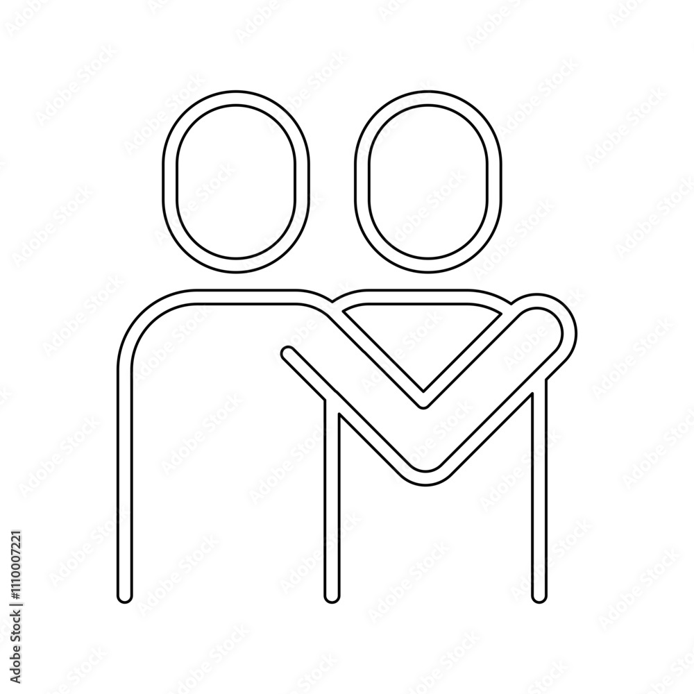 Hug icon in line style Hug icon in line style