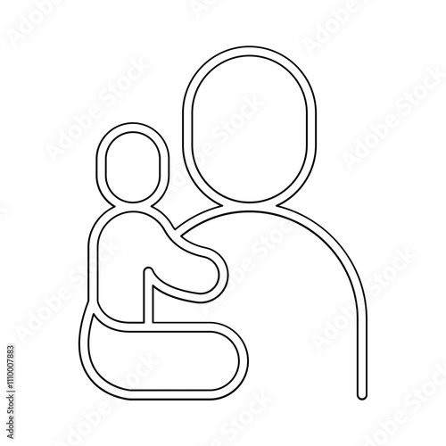 Baby with parent icon in line style