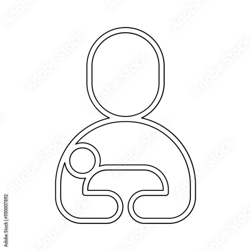 Baby with parent icon in line style