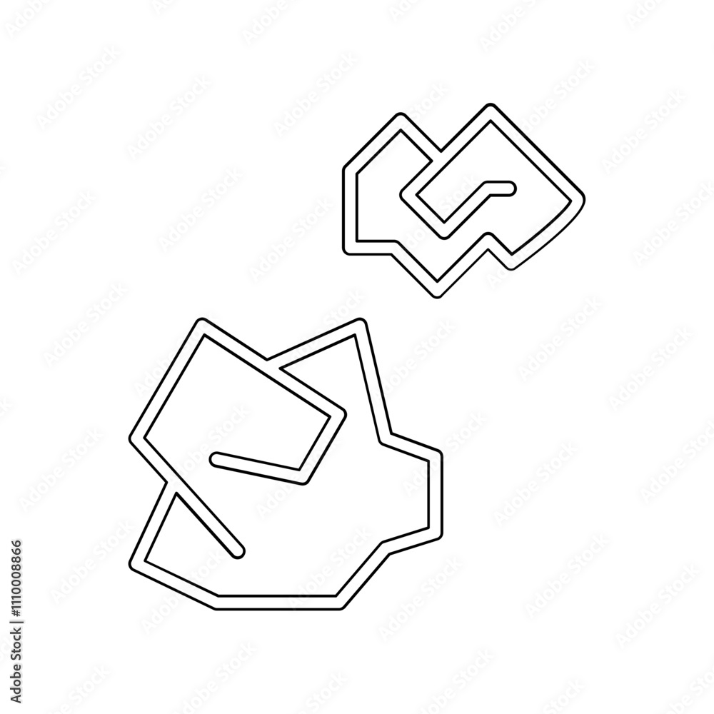 Paper Garbage icon in line style Paper Garbage icon in line style