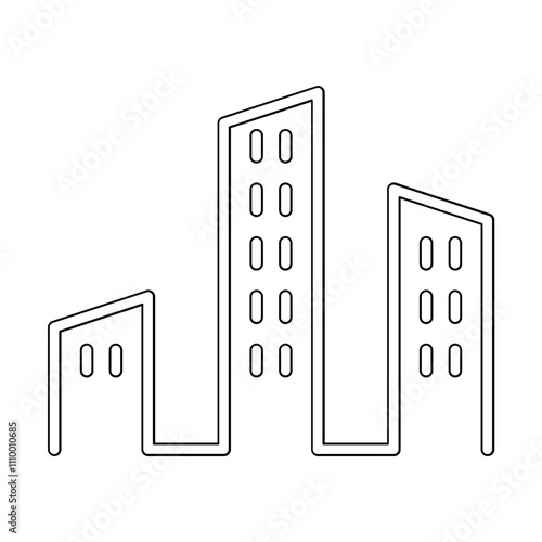 Building icon in line style