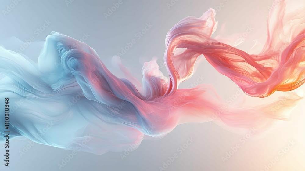 Abstract Flowing Pastel Fabric Swirls Design Abstract Flowing Pastel Fabric Swirls Design