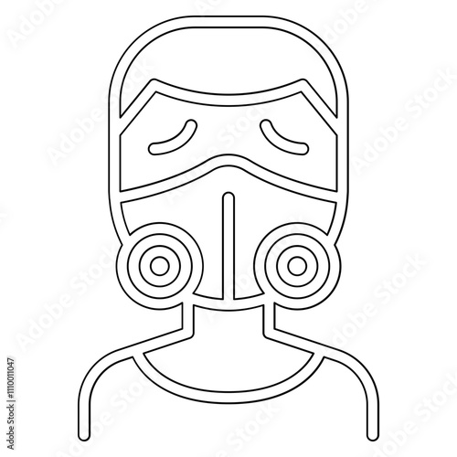 Air pollution icon in line style